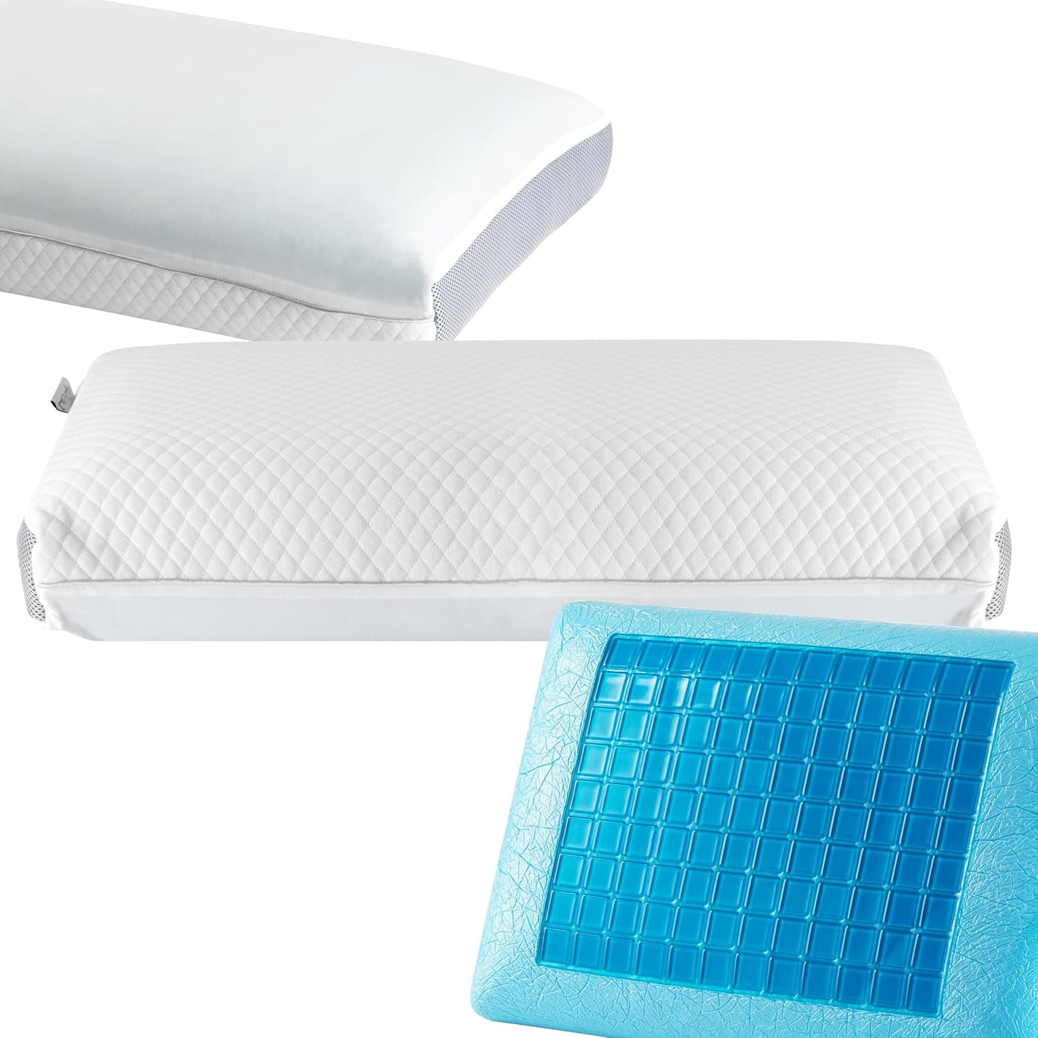 Perfect Cloud Dual Option Cooling Gel Pods Memory Foam Bed Pillow for Sleeping - 5.5-inch