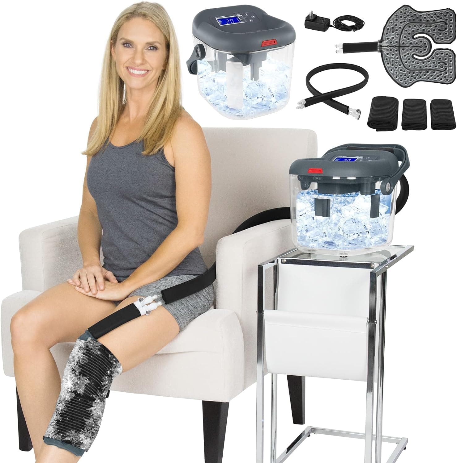 Vive Ice Machine for Knee & Shoulder After Surgery, Cold Therapy for Hip Replacement, Large Cryotherapy Pad with Quiet Pump