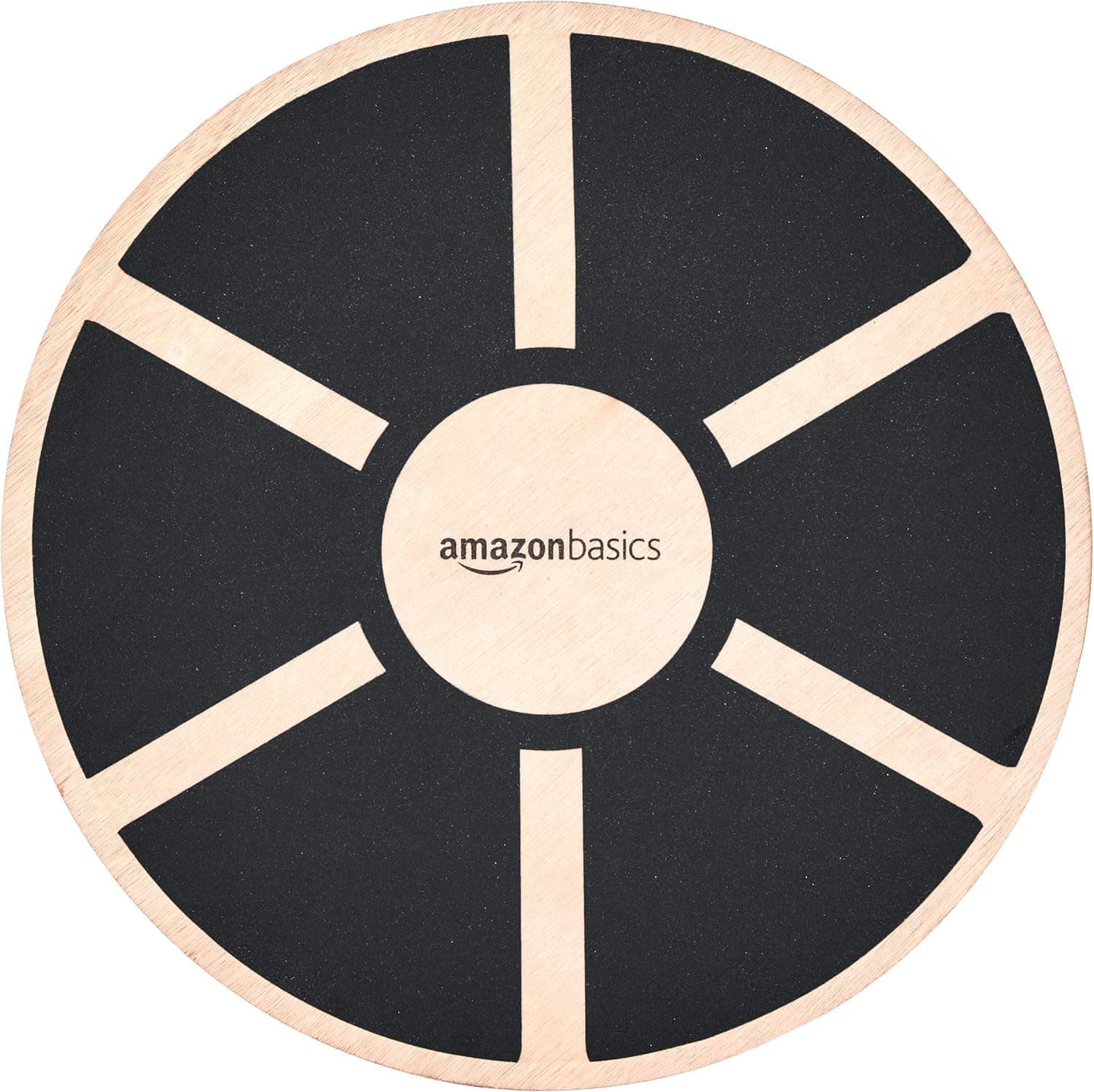 Amazon Basics Wood Wobble Balance Trainer Board, Slip Resistant, 265 lb Capacity, Black
