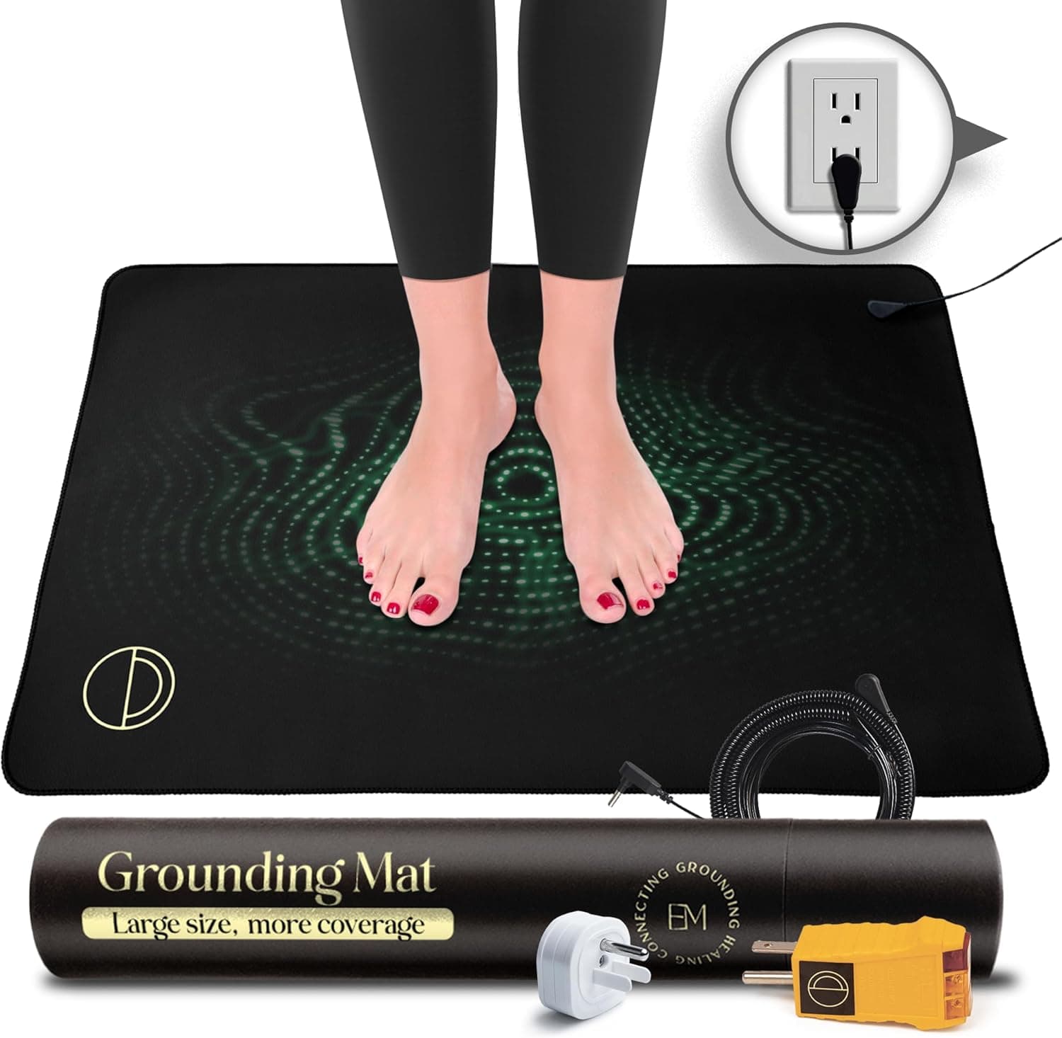 Earth and Moon Grounding Mat for Bed 24x35in - Full Body Grounding Pad and Mattress Cover