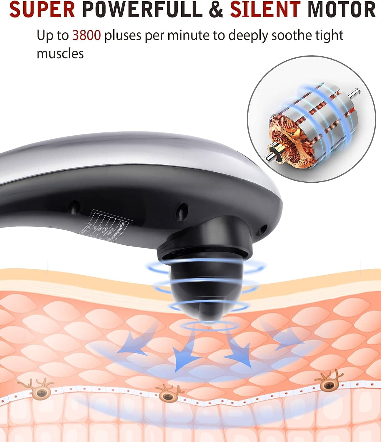 Luyao Handheld Deep Tissue Massager Percussion Massage Machine for Muscles Back Neck Shoulder Leg
