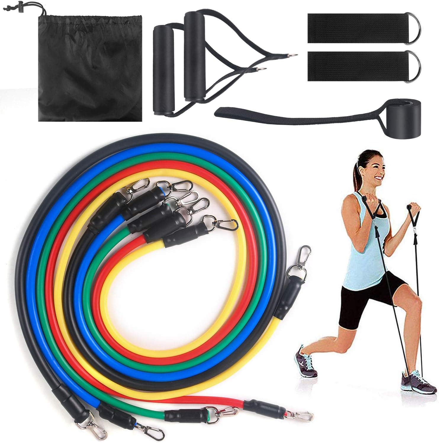 Lxuemlu Resistance Bands Set with Handles, Door Anchor and Ankle Straps
