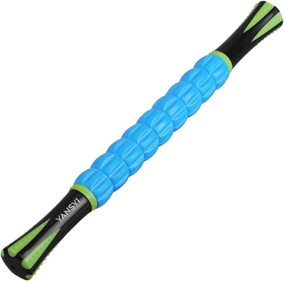 YANSYI Professional 9-Roller Deep Tissue Massage Stick (Blue 2)