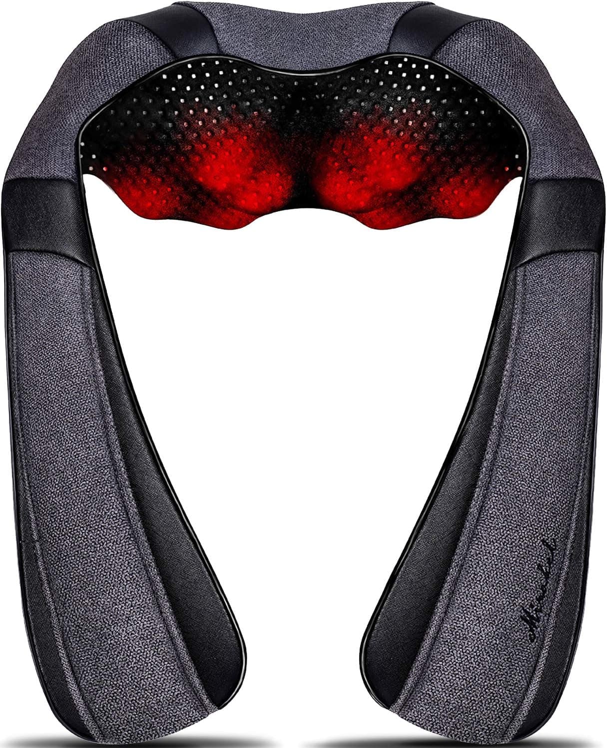 Mirakel Neck Massager for Pain Relief Deep Tissue, Electric Shiatsu Shoulder & Back Massager with Heat