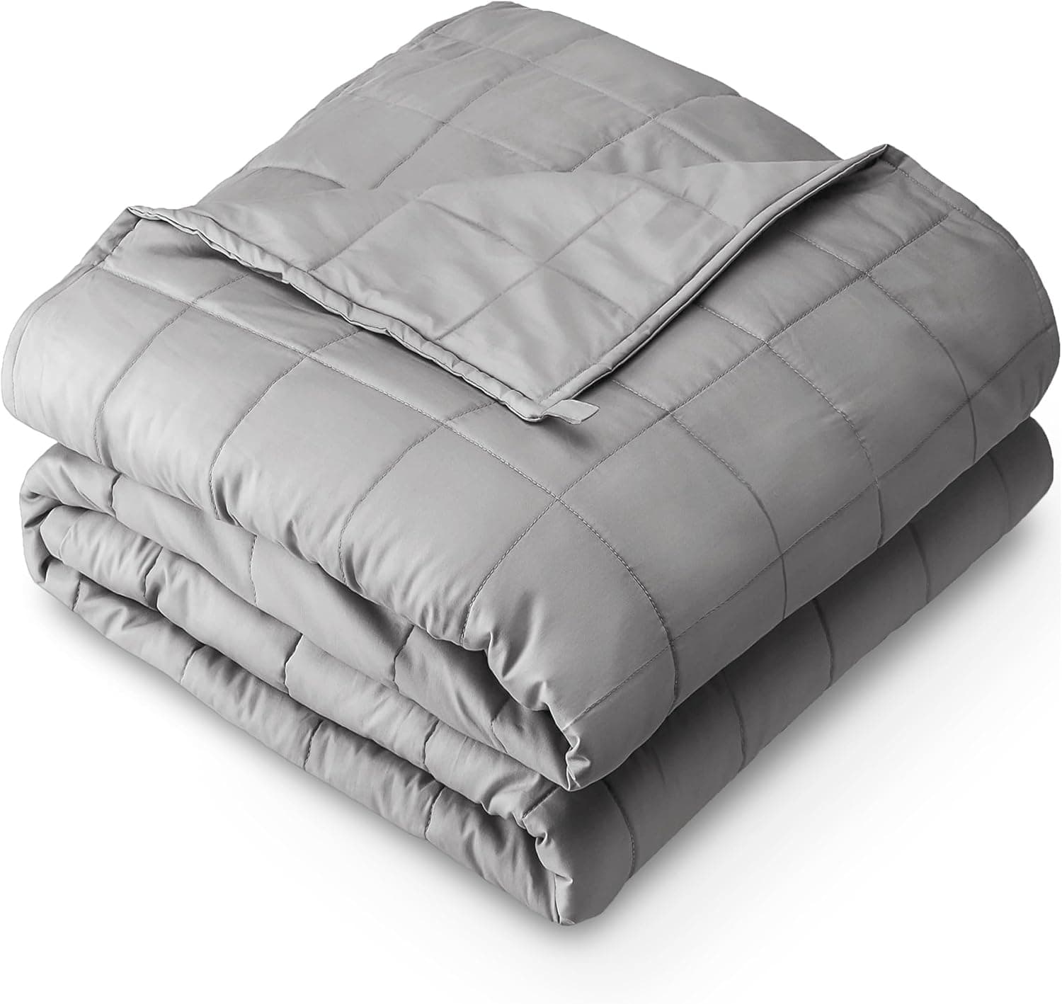 Bare Home Weighted Blanket for Adults 30lb, 87 x 80, All-Natural 100% Cotton with Glass Beads, Light Grey