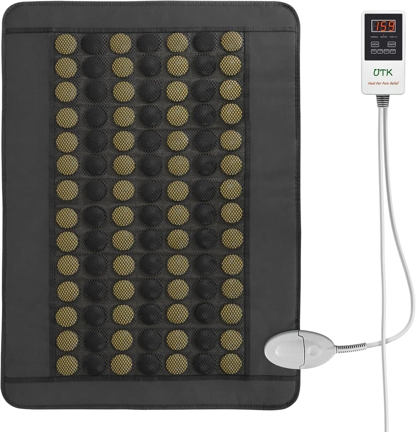 UTK Far Infrared Heating Pads for Back Pain Relief, 5X Deeper Therapy, FSA-HSA Eligible, Hotter to 159F, 4H Auto Off, Memory Function, with Carry Bag, 21'' x 31''