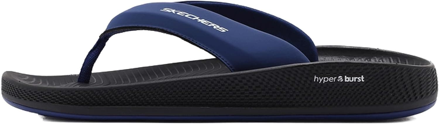 Skechers Men's Hyper Post Exercise Performance Recovery Slide Sandal, Navy/Black