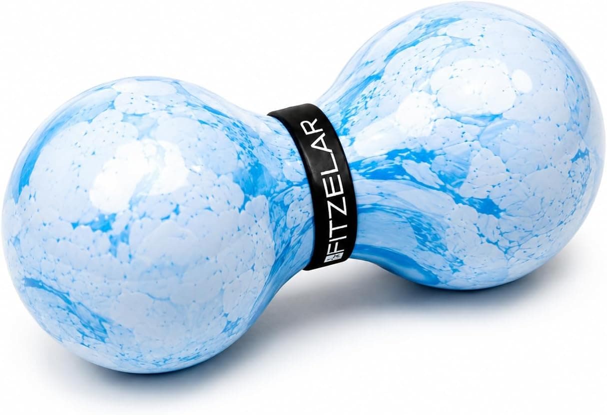FITZELAR Double Lacrosse Massage Ball for Myofascial Release, Deep Tissue for Waist Back Feet, Peanut Massage Ball