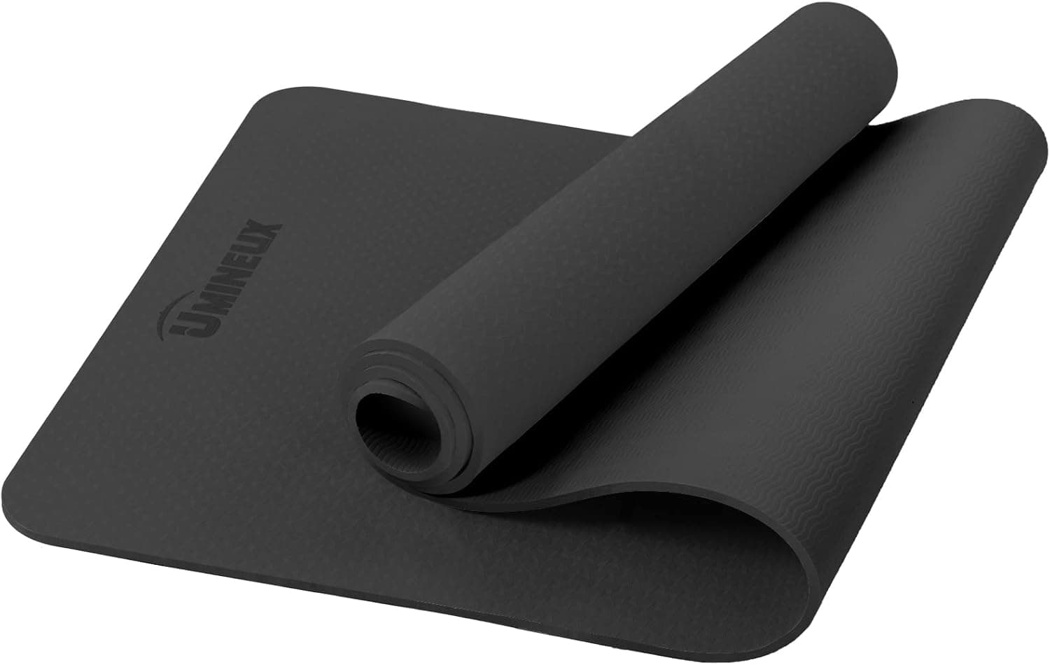 Yoga Mat Non Slip, Pilates Fitness Mat with Alignment Marks, Eco Friendly with Carrying Strap (72 x 24, Black)