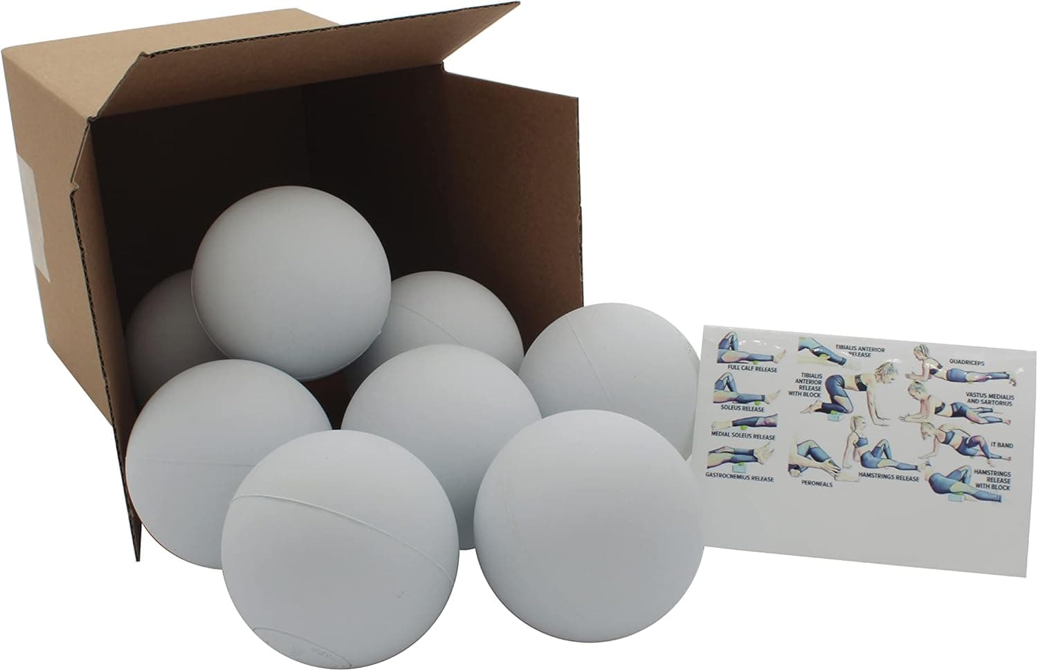 3NOSK Massage Lacrosse Balls for Targeted Deep Myofascial Release, Trigger Point Therapy, Muscle Knots (8 Count, White)