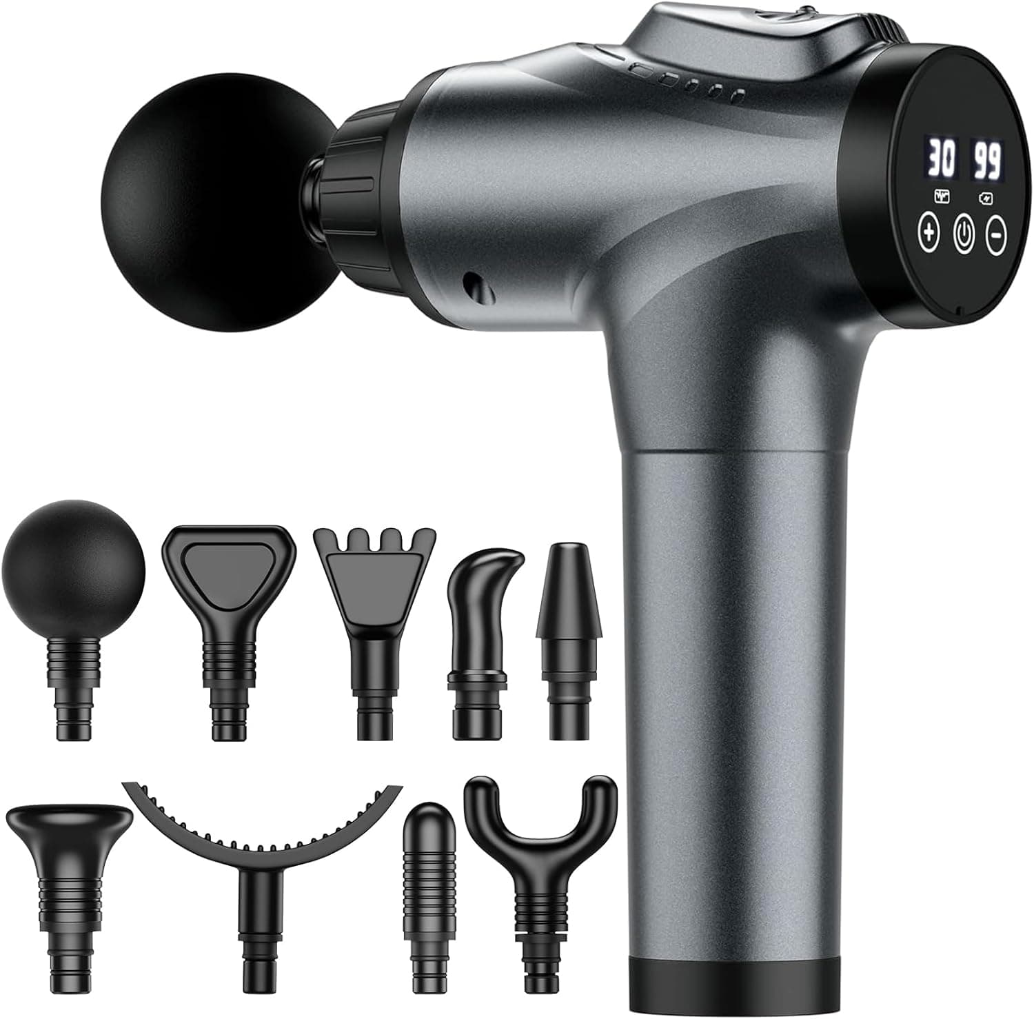 APHERMA Massage Gun, Muscle Massage Gun for Athletes Handheld Electric Deep Tissue Back Massager with 30 Speed Levels 9 Heads