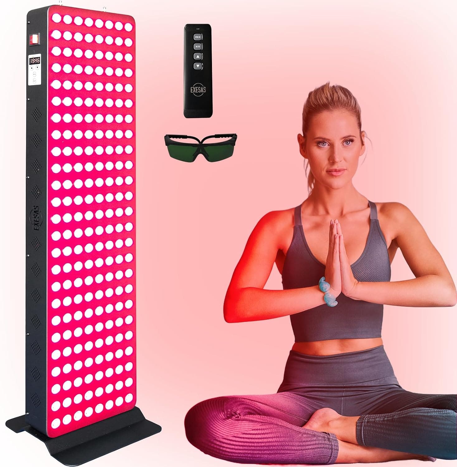 Red Light Therapy Device for Full Body, 630nm 660nm 810nm and 850nm Dual-Chip Clinical Grade LED Panel (1000W, 200 LED)