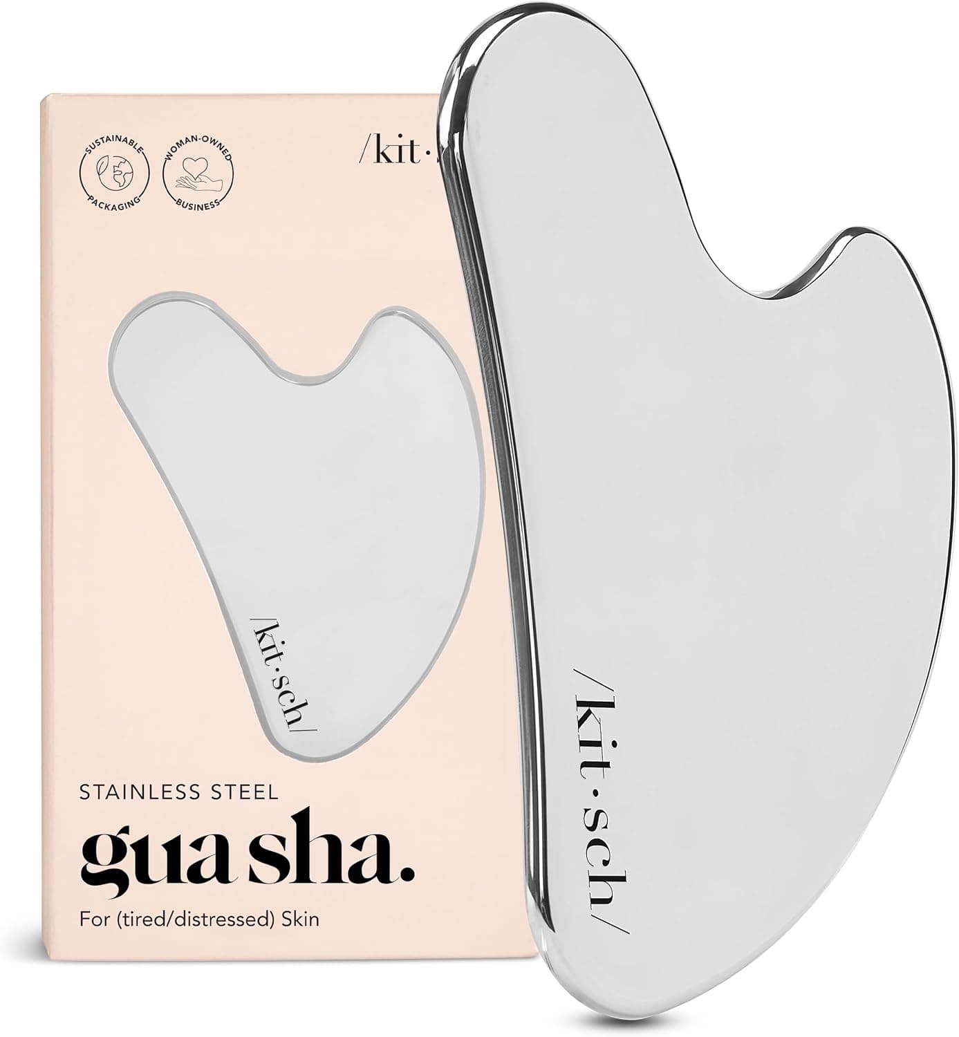 Kitsch Stainless Steel Guasha Tool for Face - Silver