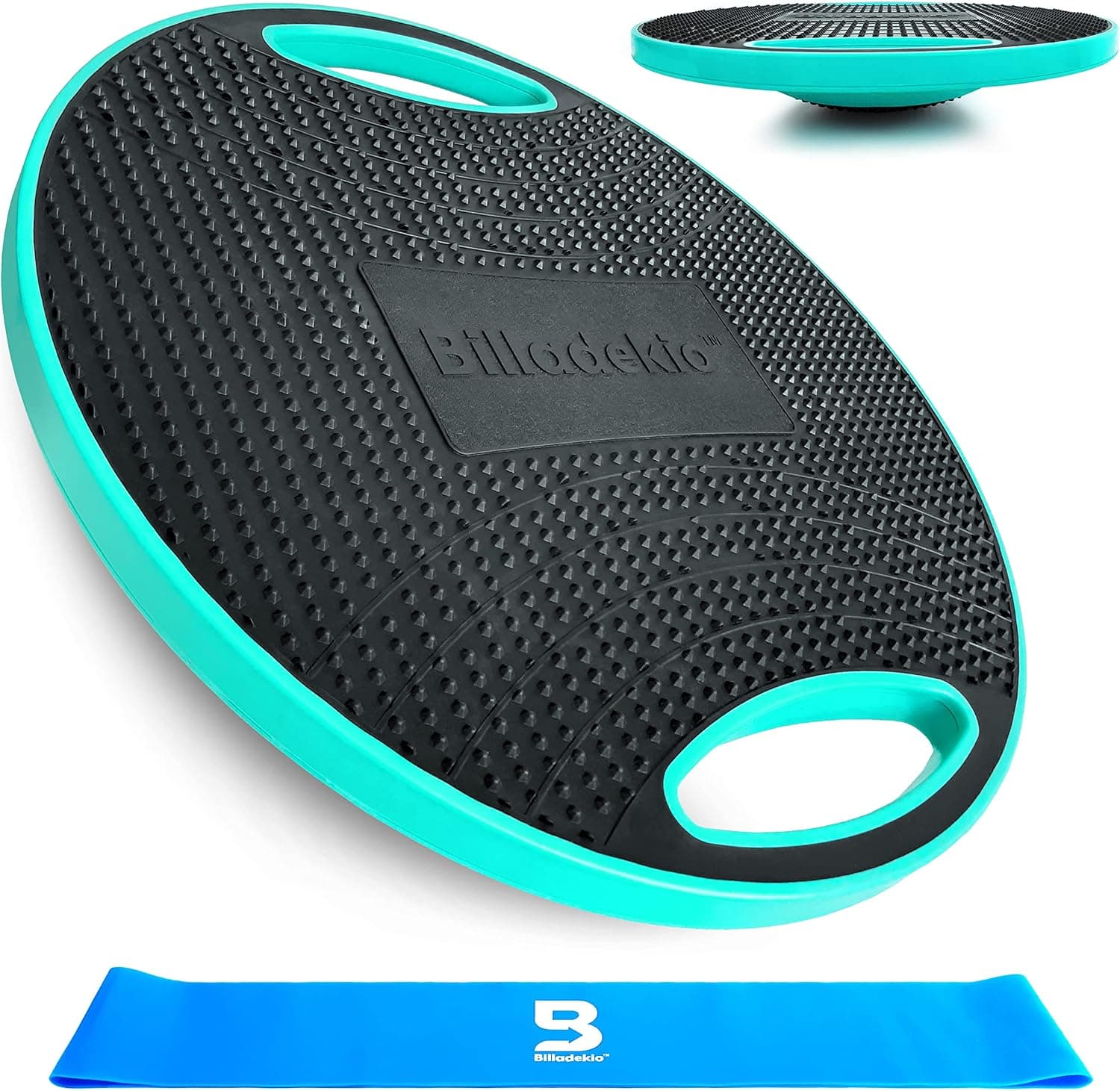 BILLADEKIO 16.5 inch Wobble Balance Board, Non-Slip Standing Desk Accessory with Resistance Band