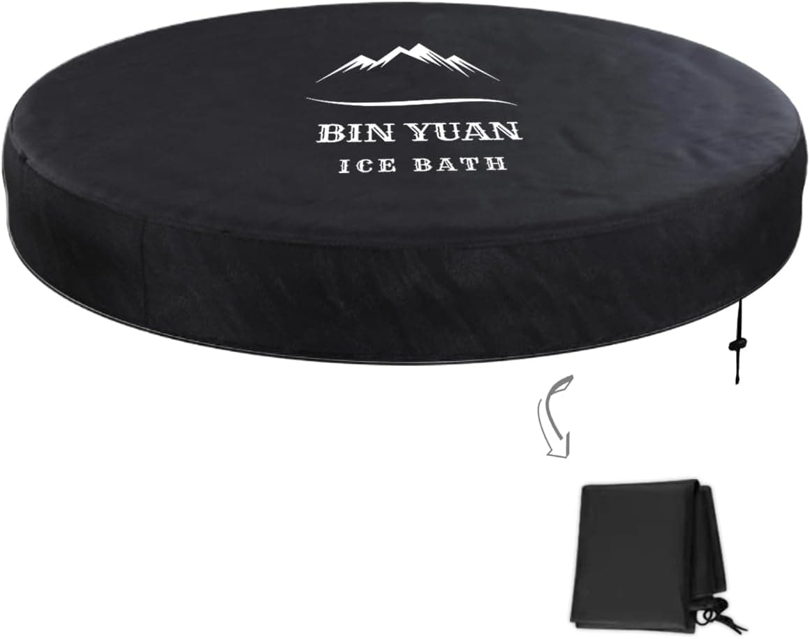 Portable Ice Bath Tub Cover 29.53in for Inflatable Cold Plunge Outdoor Lid (Black 29.5x29.5 in)