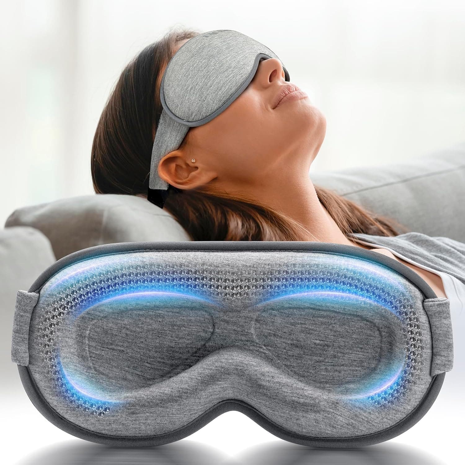 Weighted Eye Mask for Sleeping - 3D Blackout Sleep Mask for Women Men, Zero Eye Pressure, Lash-Friendly