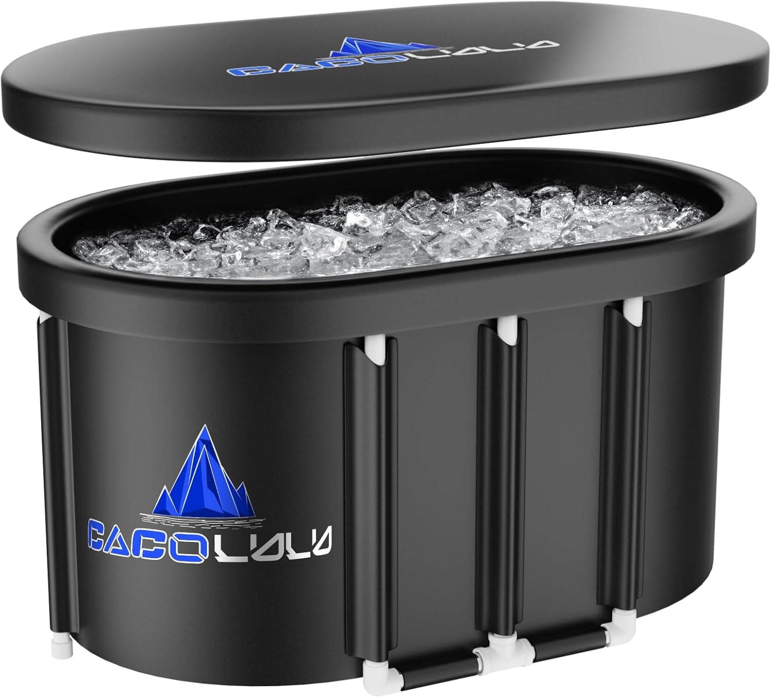 CACOLULU XL Ice Bath Tub for Athletes - 115 Gal Portable Cold Plunge with Cover for Outdoor Garden Yard Gym, Upgraded Frame Collapsible Ice Pod for Adults
