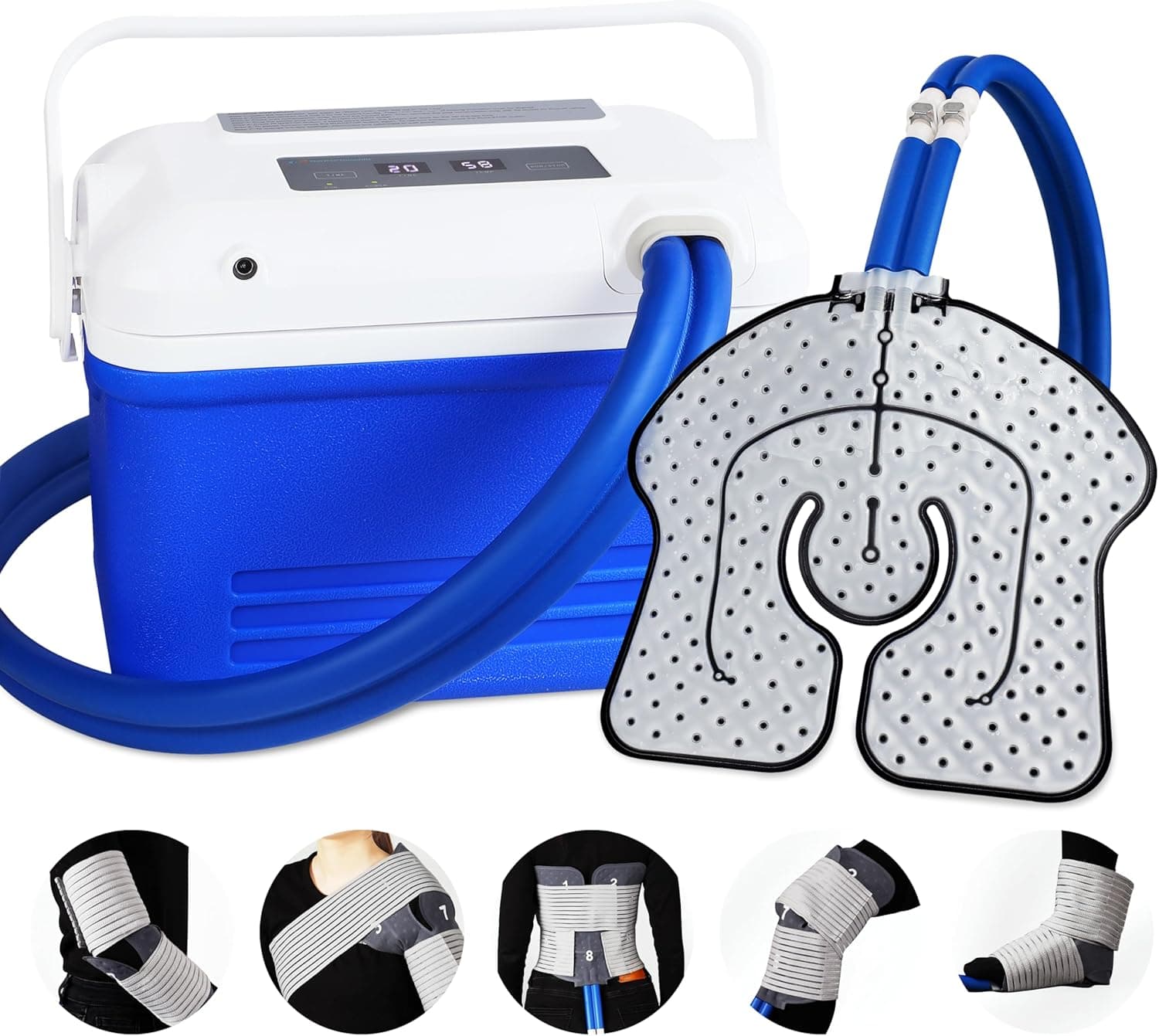 Cold Therapy Machine, Ice Machine for Knee and Shoulder After Surgery, Digital Timer & Quiet Pump, Cryotherapy Machine with Universal Ice Pad