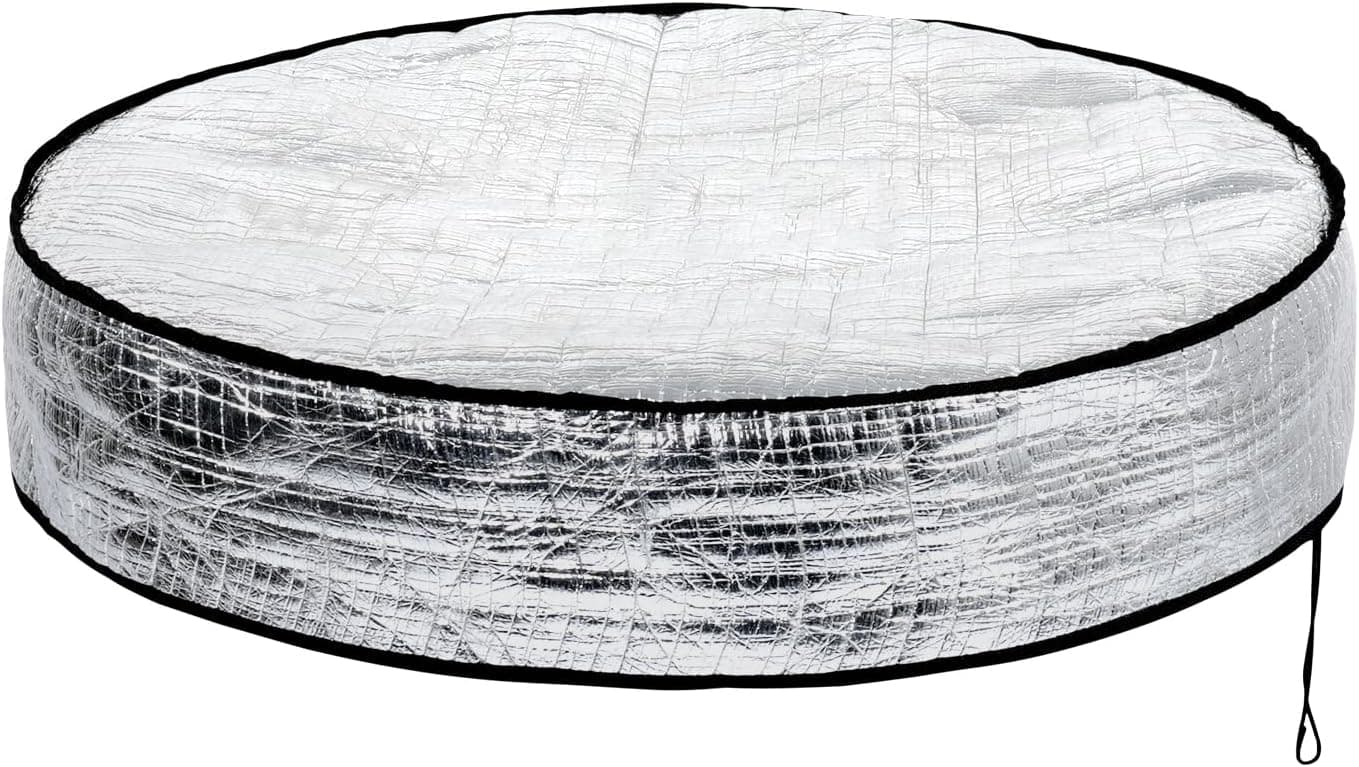 80CM Ice Bath Tub Cover with Thermal Insulation, Portable Ice Cold Plunge Tub Lid (Silver 31.5x31.5 in)