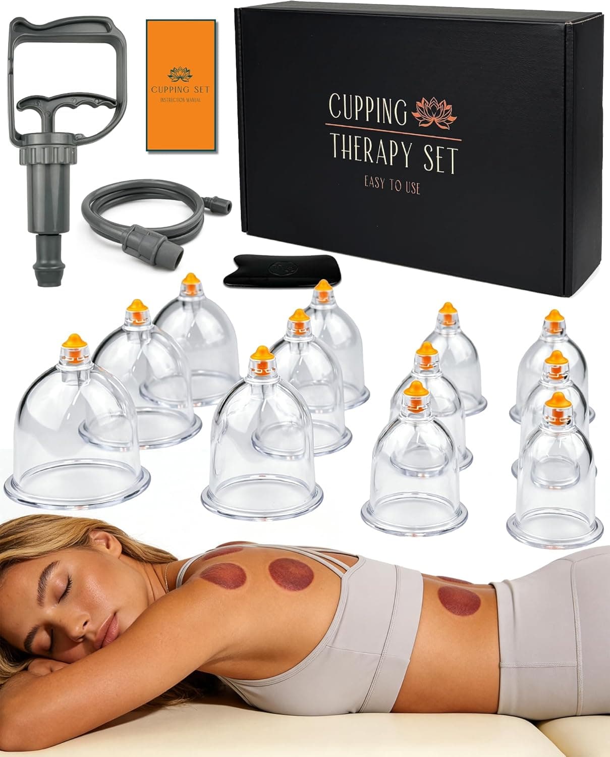 DEFUNX 12 Cups Cupping Set - Cupping Kit for Massage Therapy at Home