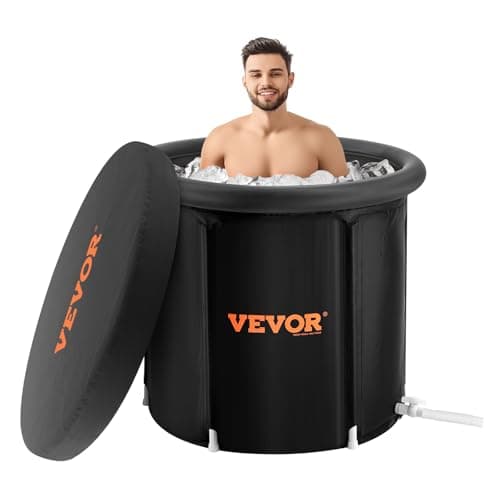 VEVOR Ice Bath Tub XL, Cold Water Therapy Plunge Tub for Athletes, Portable Outdoor Ice Barrel Plunge Pool for Recovery (Black, 105 Gal)