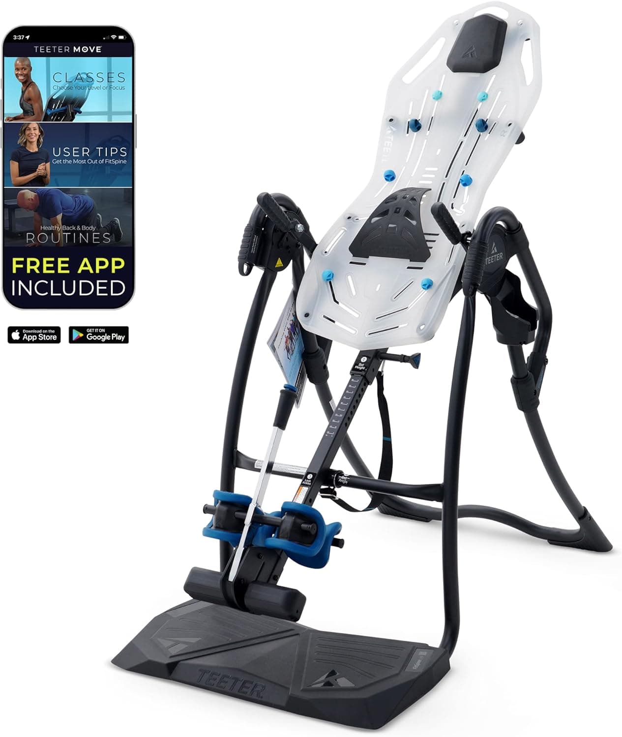 Teeter FitSpine LX9 Inversion Table, Deluxe Easy-to-Reach Ankle Lock, FDA-Registered