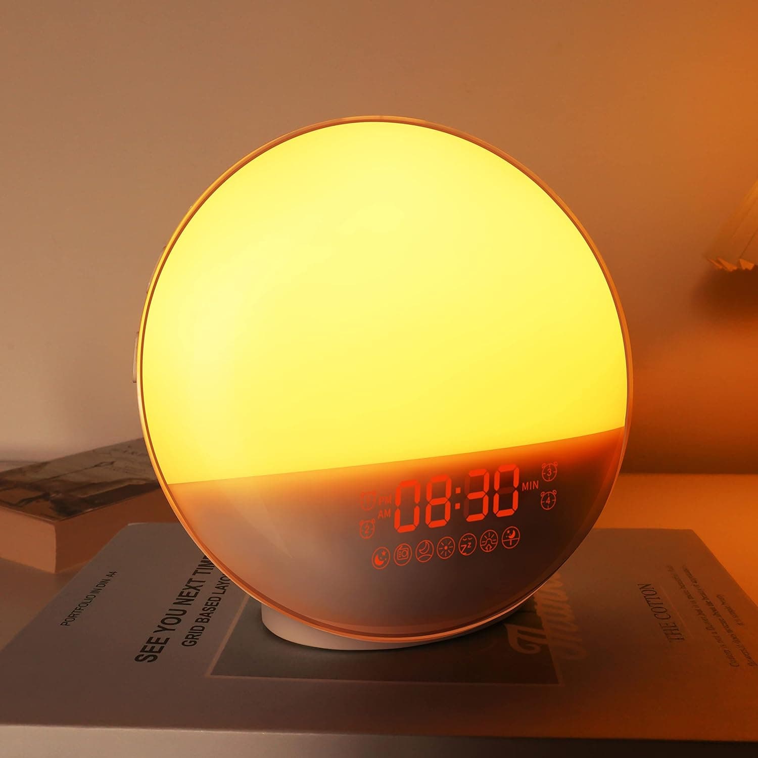 Sunrise Alarm Clock for Heavy Sleepers, Wake Up Light with Sunrise/Sunset Simulation, Dual Alarms