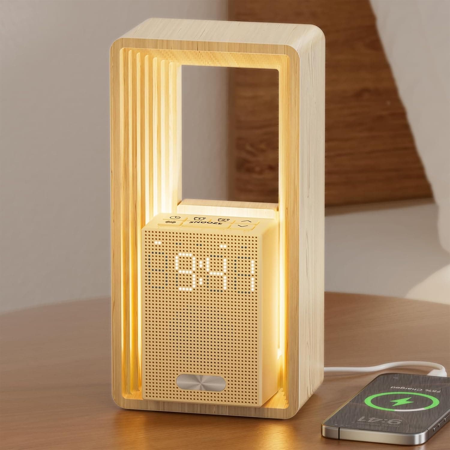 Bokefo Sunrise Alarm Clock with Wake-Up Light, Dual Alarm White Noise Sound Machine with USB Charger