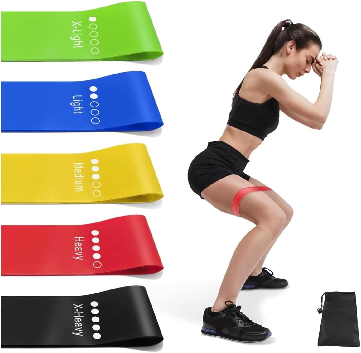 Resistance Bands Set for Workout 5 Pack Loop Exercise Bands with Carry Bag