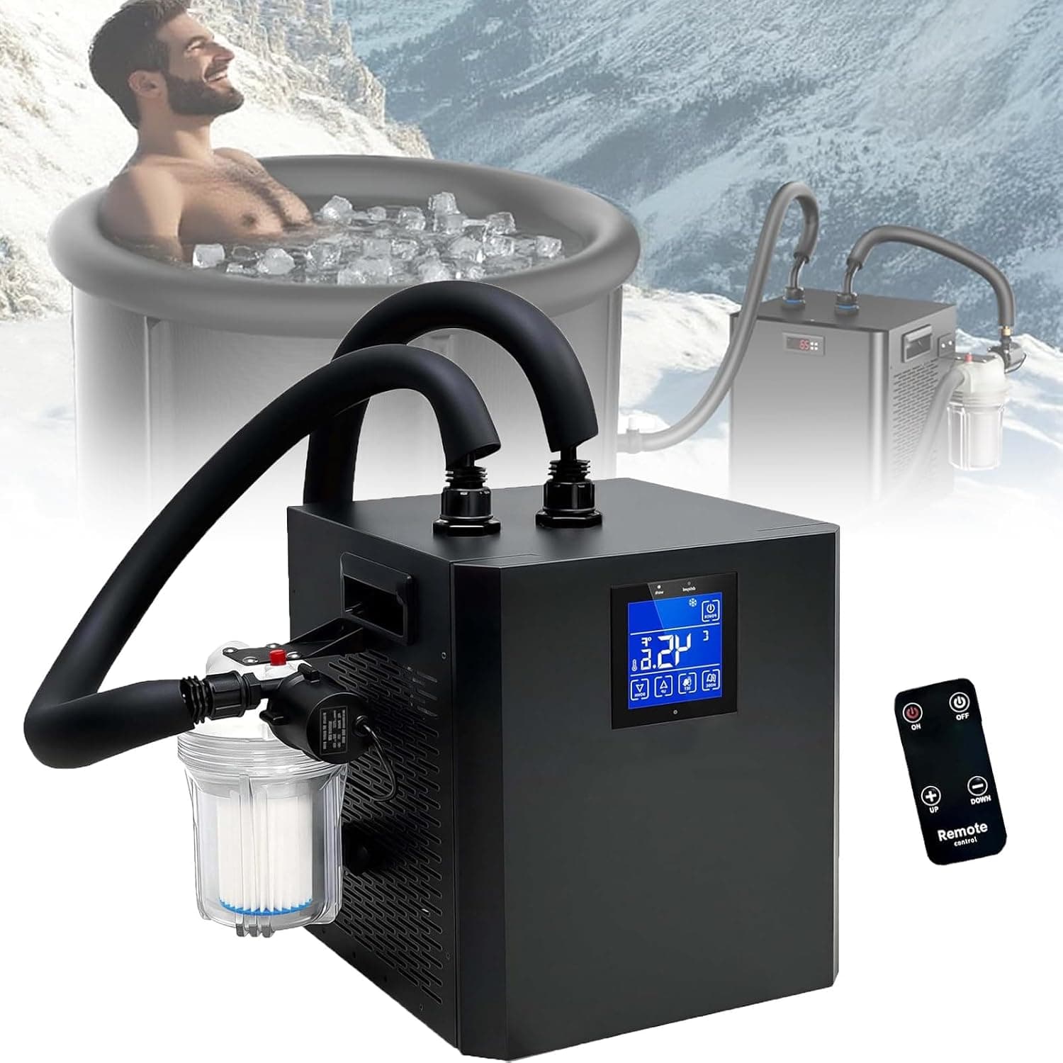 Cold Plunge Water Chiller for Ice Bath Tubs, Cooling Chiller for Home Use, Chiller with Filter Pump & Remote Control