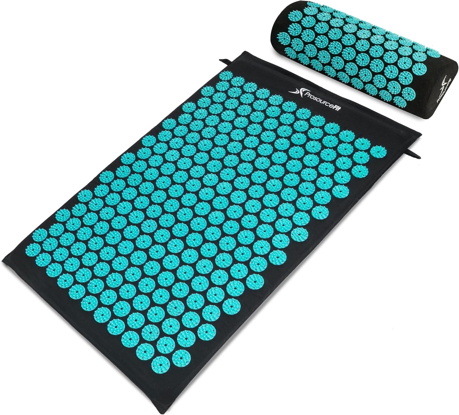 ProsourceFit Acupressure Mat and Pillow Set, Large - Black/Aqua