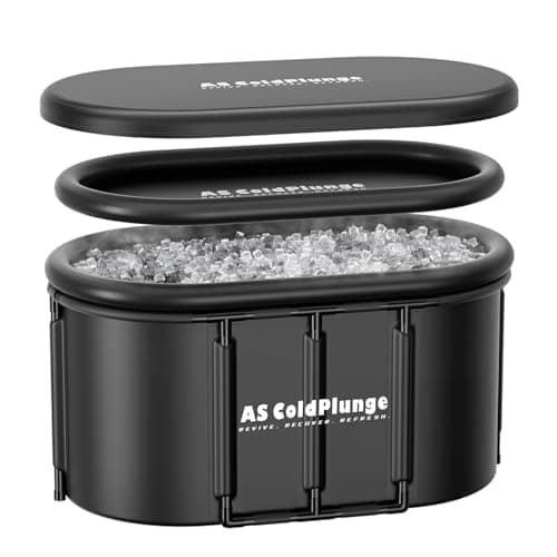 AS ColdPlunge XXL Oval Cold Plunge Tub, 148 Gal Inflatable Ice Bath Tub with Insulated Lid, Reinforced Frame, Chiller Compatible Ice Pod for Athletes, Home Recovery, Indoor & Outdoor