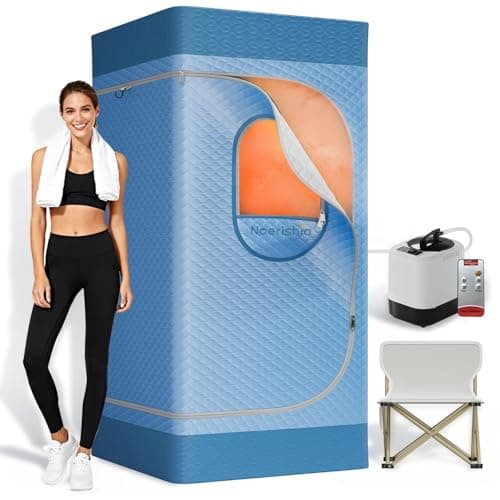 Portable Sauna for Home with 3L 1200W Steamer, Large Folding Chair, 99 Mins Timer, 9 Levels, Personal Steam Sauna Tent for Home Spa Relaxation and Detox, Self Care Gifts, 32' x32' x 71' (Light Blue)