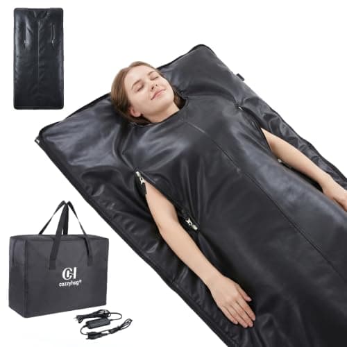Cozzyhug 158°F PU Infrared Sauna Blanket for Home Detox & Relaxation | Low EMF Carbon Fiber Heating,8 Temperature Settings&60-minute Timer,Waterproof, Machine Washable,Men & Women