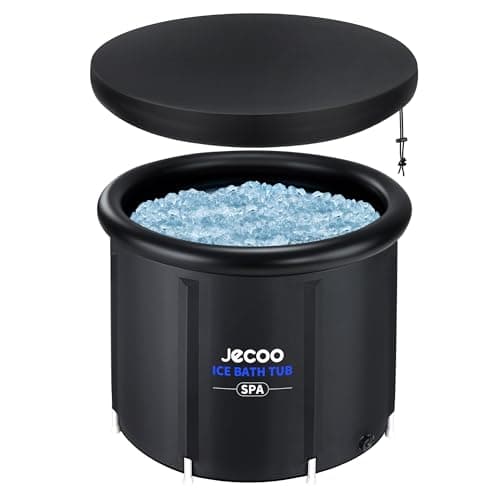 Jecoo Ice Bath Tub for Athletes Portable Cold Plunge Tub with Cover,116 Gal Large Capacity Multiple Layered Cold Plunge for Recovery Ice Bath at Home/Outdoor