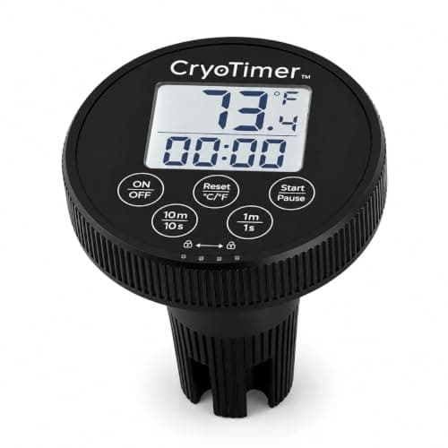 CryoTimer™ Ice Bath Thermometer with Dual Timer - IP67 Waterproof Floating Cold Plunge Thermometer with Count-Up & Countdown Modes, Temperature Alerts, Buzzer and Backlight for Athlete Recovery