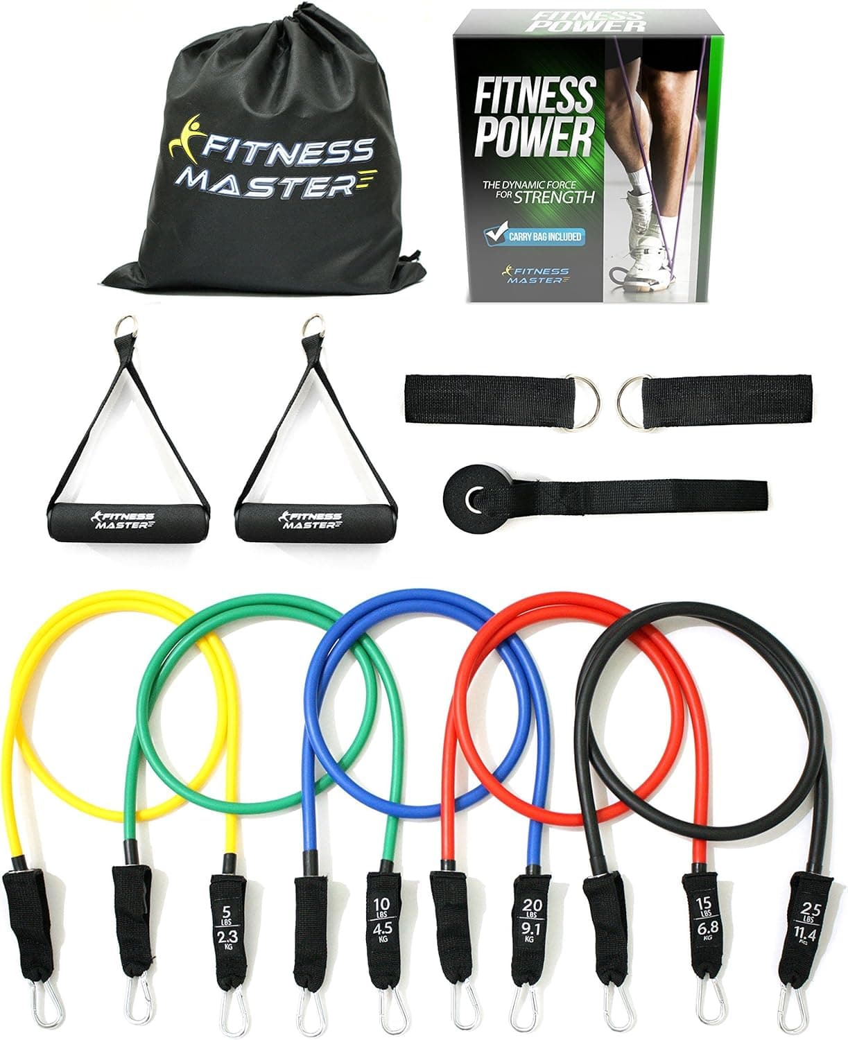 Resistance Bands Tension Band Set with Door Anchor, Ankle Straps and Case