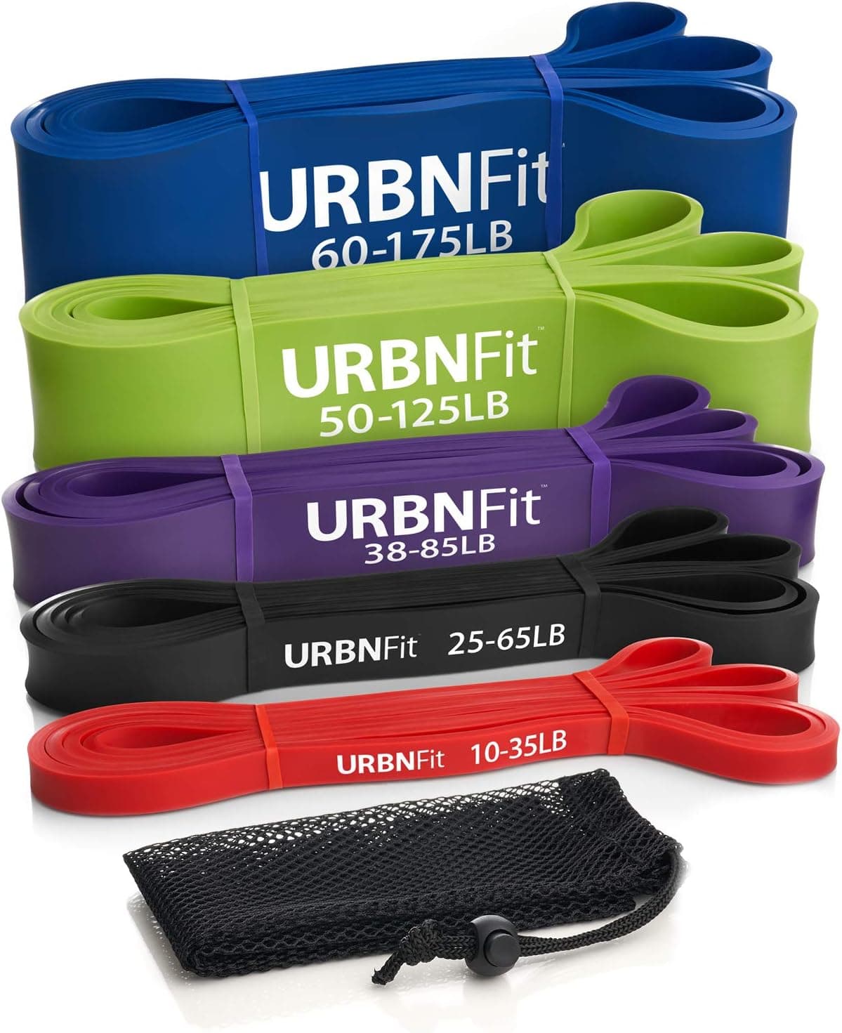 Pull Up Assist Band Stretch Resistance Mobility Powerlifting Bands (5 Band Set)