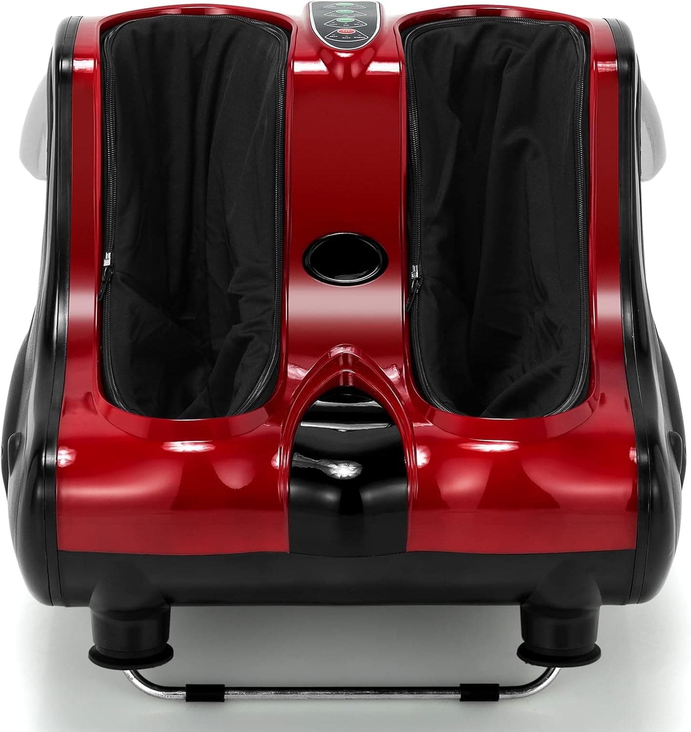 RELAX4LIFE Foot and Calf Massager, Shiatsu Foot Massager Machine with Heating, Kneading, Vibration, Rolling, Adjustable Speed & Tilt Base (Red)