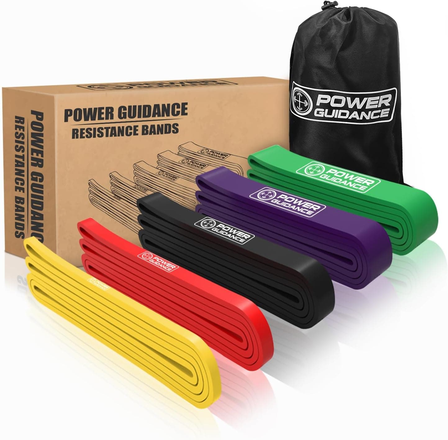 POWER GUIDANCE Pull Up Assist Bands Natural Latex Mobility Band (Set of 5)
