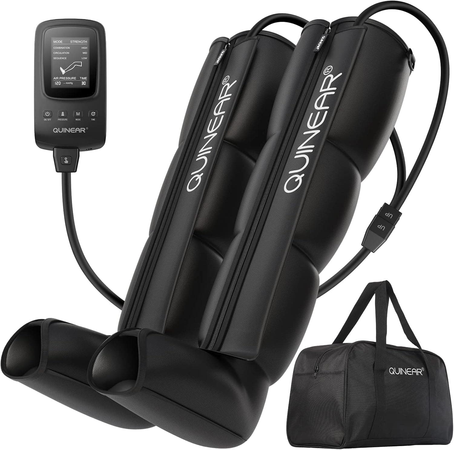 QUINEAR Leg Recovery Compression System Foot and Leg Recovery Boots (Medium)