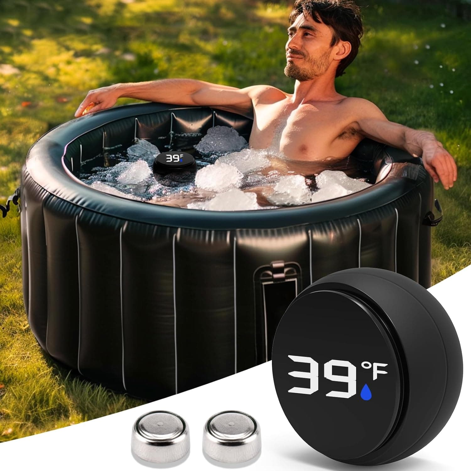 Palksky Ice Bath Thermometer - Floating Water Thermometer for Ice Bath, Pool & Baby Bath