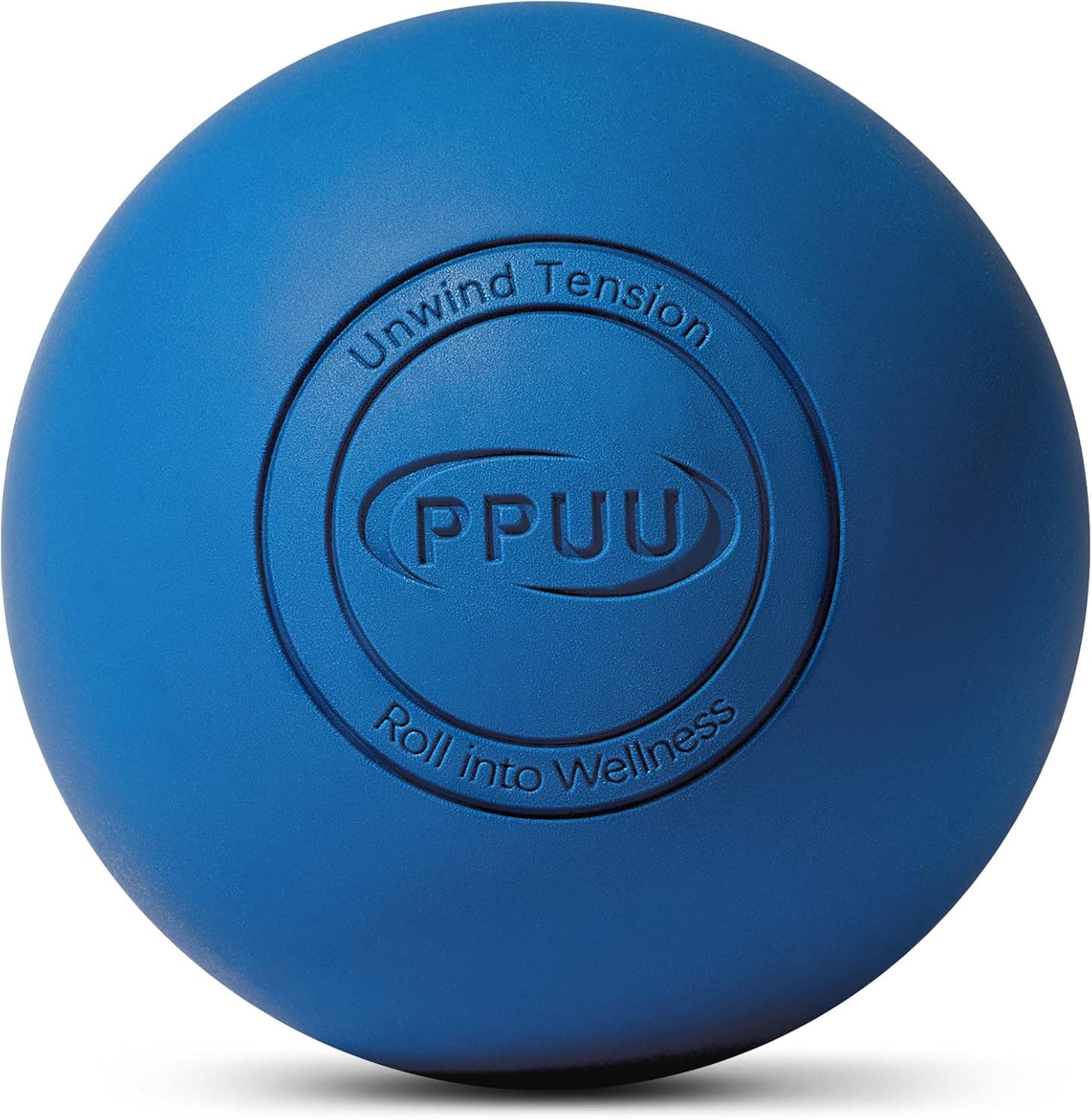 Lacrosse Ball Massage Ball for Myofascial & Trigger Point Release, Muscle Knots, Yoga Therapy, 2.5-Inch Solid Blue Rubber
